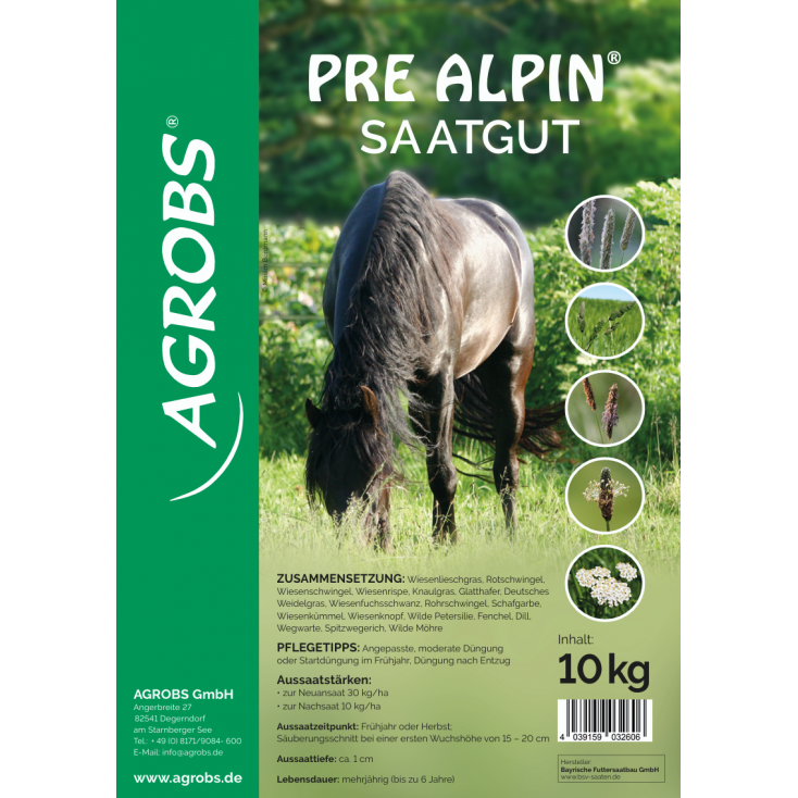 Frblanding med en bred vifte af grsser fra de bayerske alper  - Ll.  Haspeholm